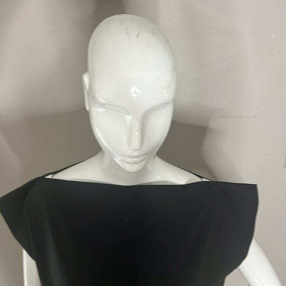 Adeptt Sz Large Long Asymmetrical Dress Gown Short Sleeve Side Cutaway Tail - Picture 4 of 9